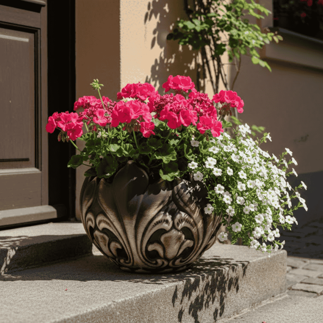 Květináč Lilie s letní výsadbou hortenzií